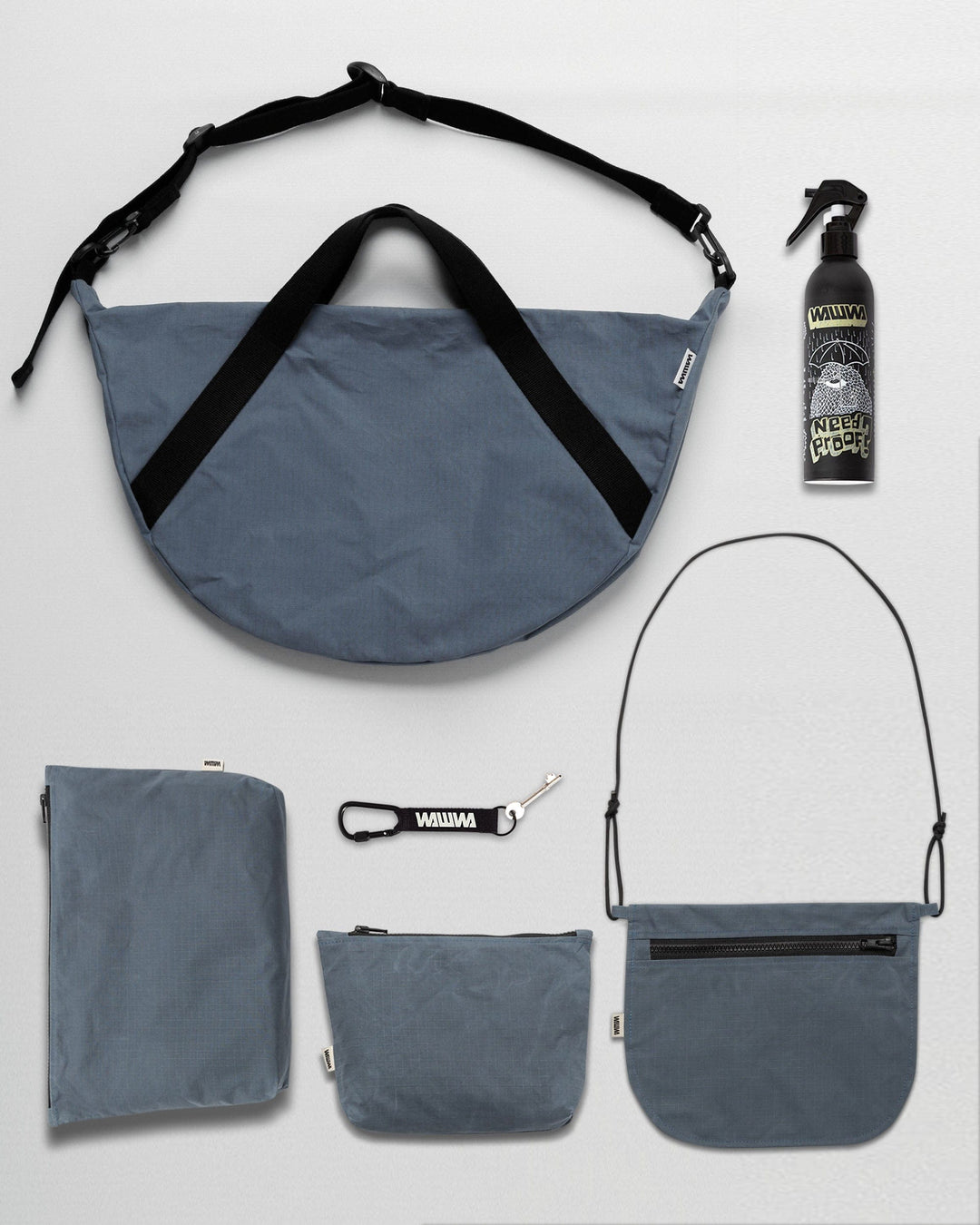 Water Resistant Duffle Bag Travel Set - Slate Blue