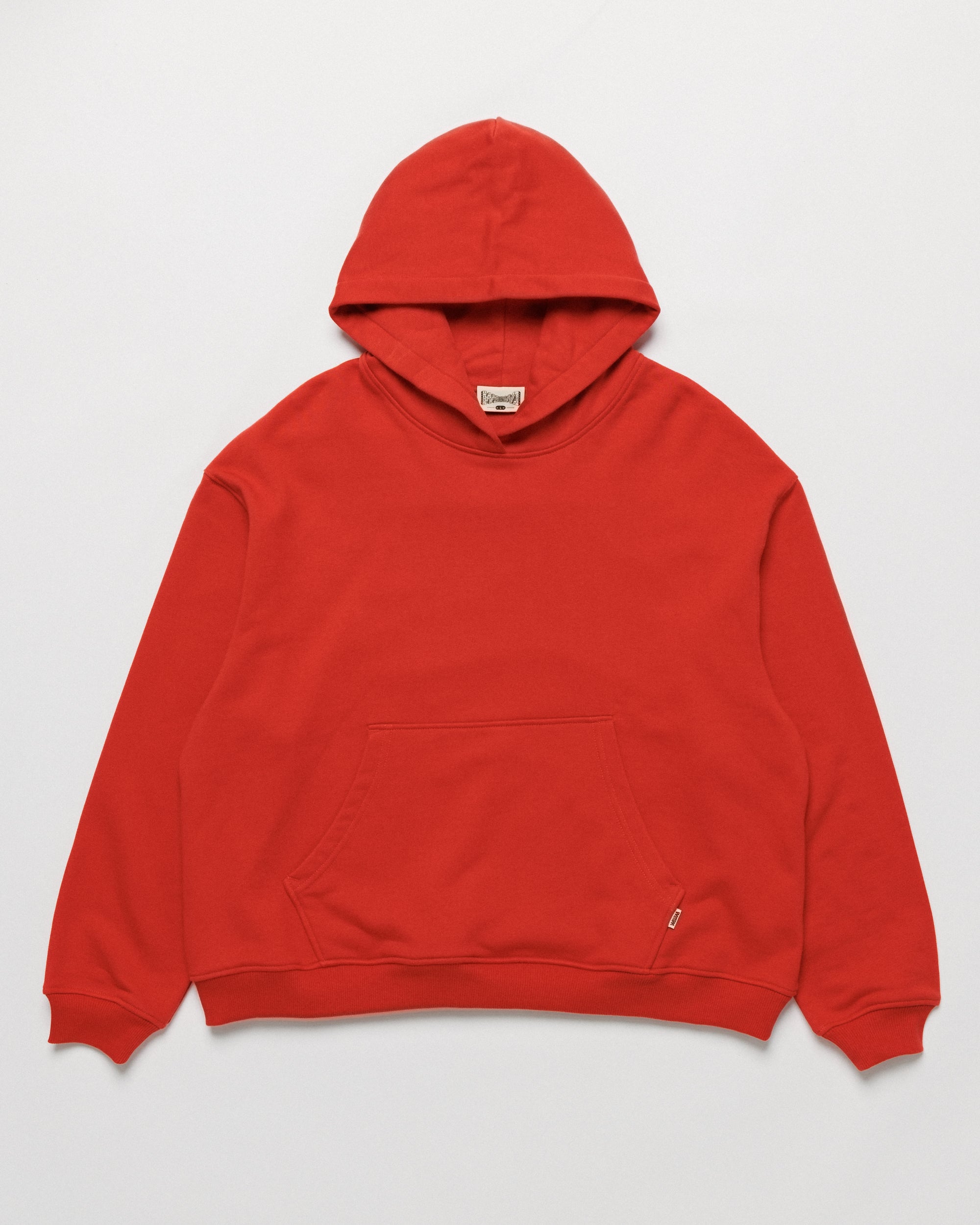 520 Organic Hoody - Signal Red — front flat, true colour