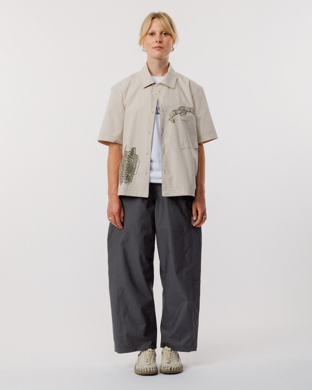 Psy-Damage Ezra Shirt - Stone