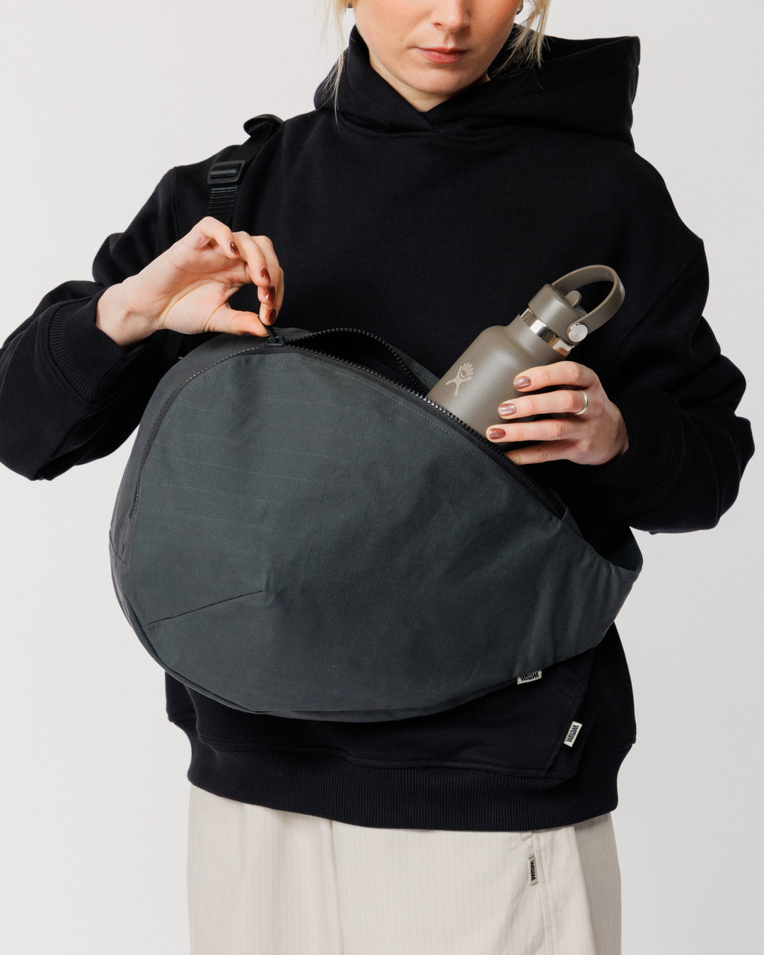 Crescent Crossbody Sling Bag - Charcoal