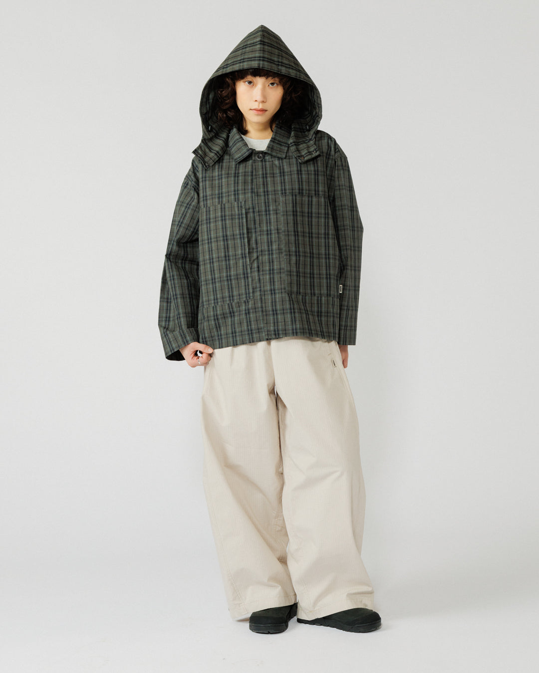 Nell Overshirt & Hood Set - Charcoal Check