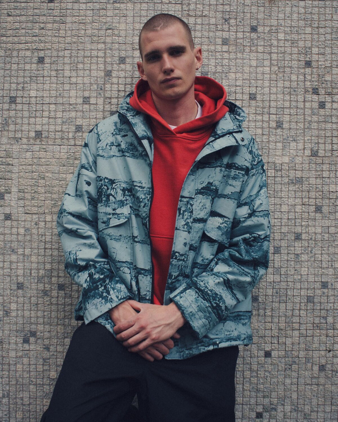 Roam Raglan Jacket - Blue Brick Camo