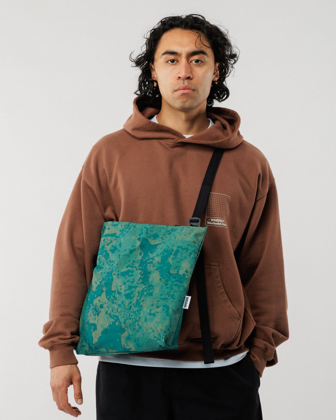 Water Resistant Messenger Bag - Blue Ink