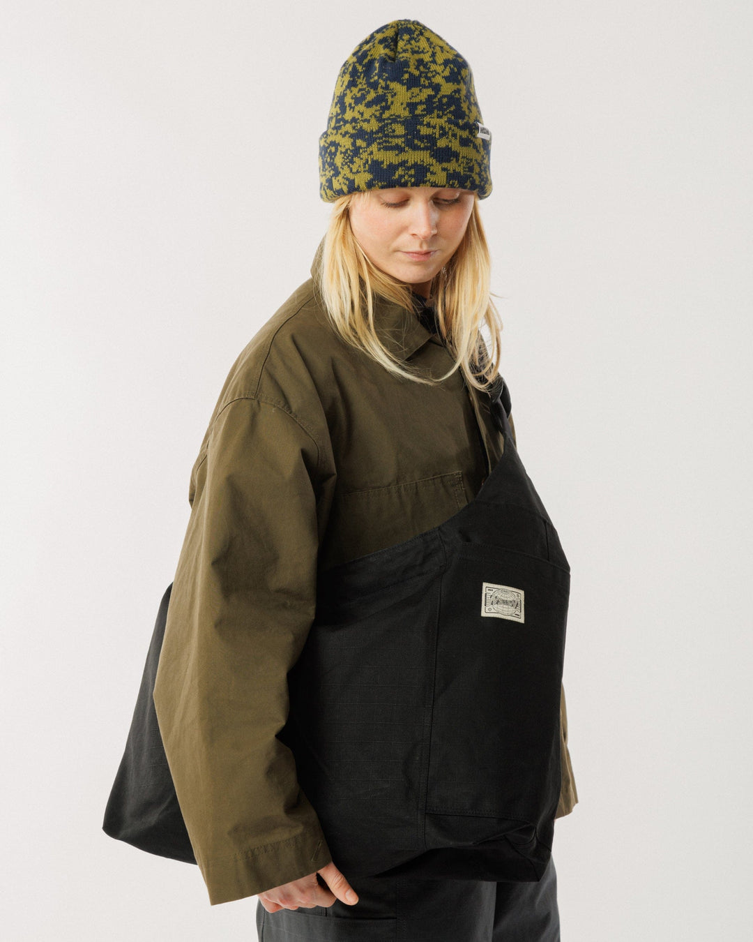 Water Resistant Studio Ripstop Crossbody Tote - Black