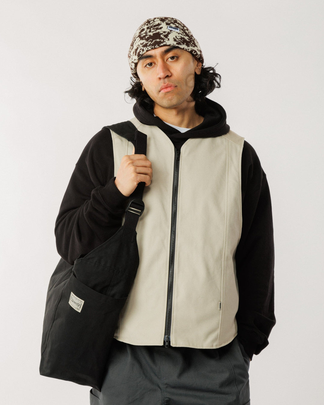 Water Resistant Studio Ripstop Crossbody Tote - Black