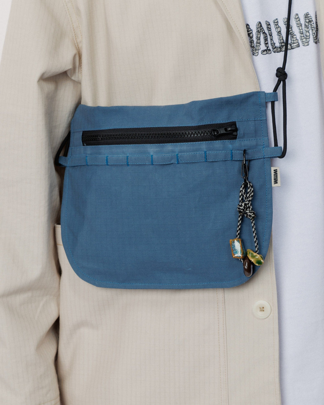 Bar Tack Sacoche - Slate Blue