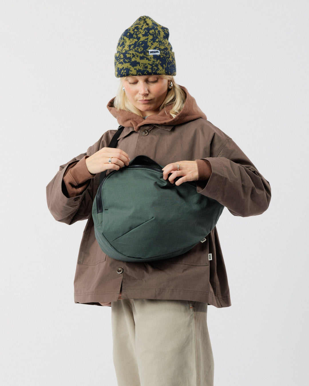 Crescent Crossbody Sling Bag - Mineral Green