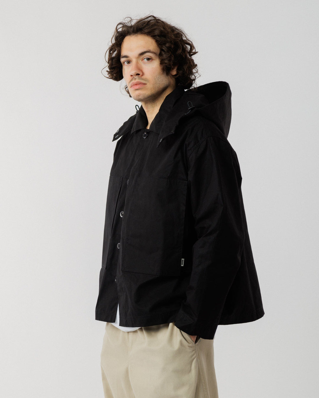 Nell Overshirt & Hood Set - Black