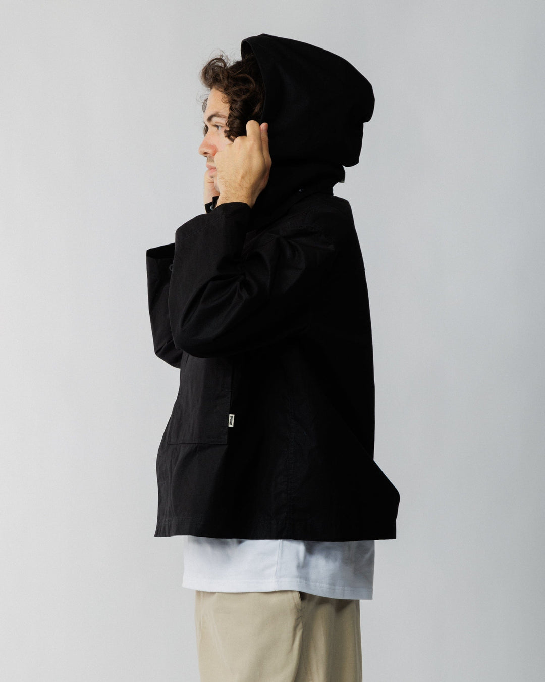 Nell Overshirt & Hood Set - Black