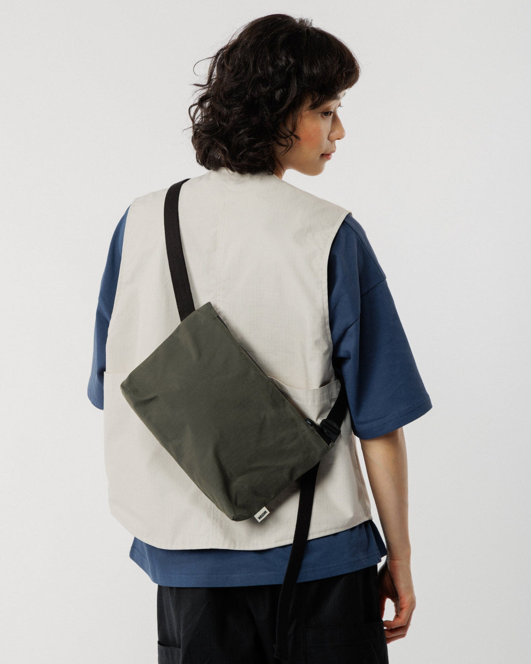 Mini Water Resistant Messenger Bag - Dark Olive