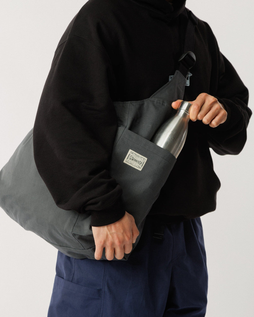 Water Resistant Studio Ripstop Crossbody Tote - Charcoal