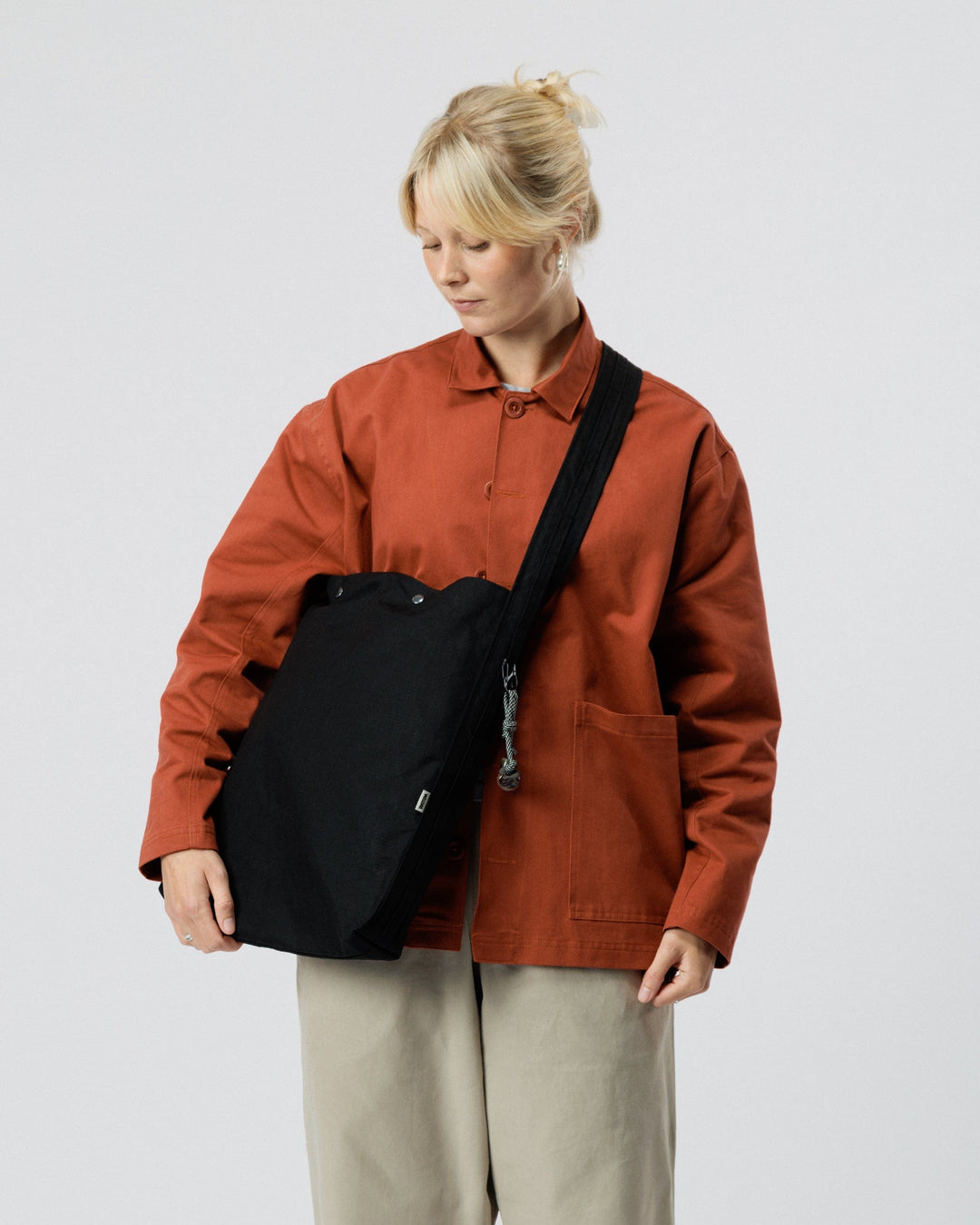 Water Resistant Bar Tack Tote - Black