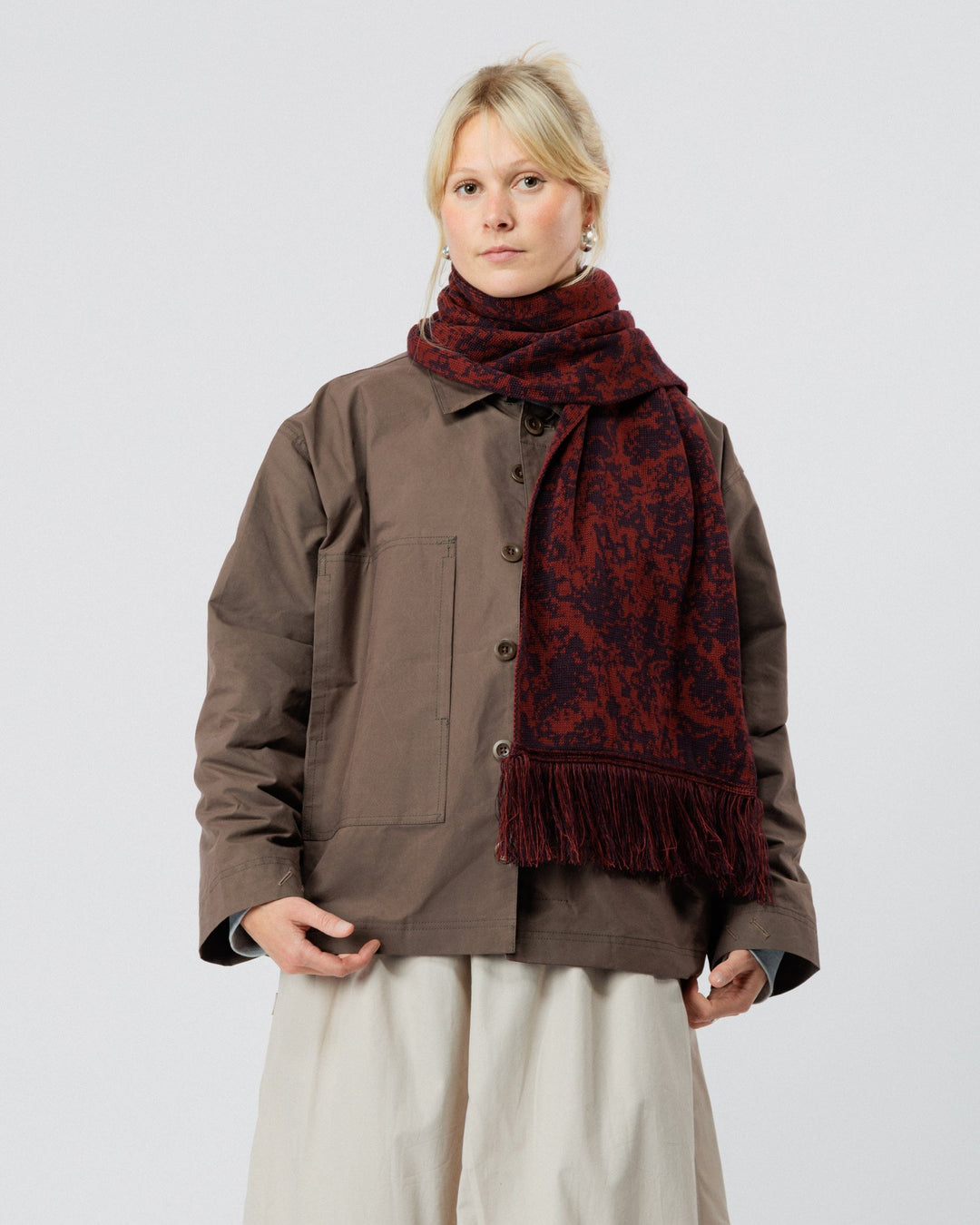 Barley Scarf - Burgundy/Wine