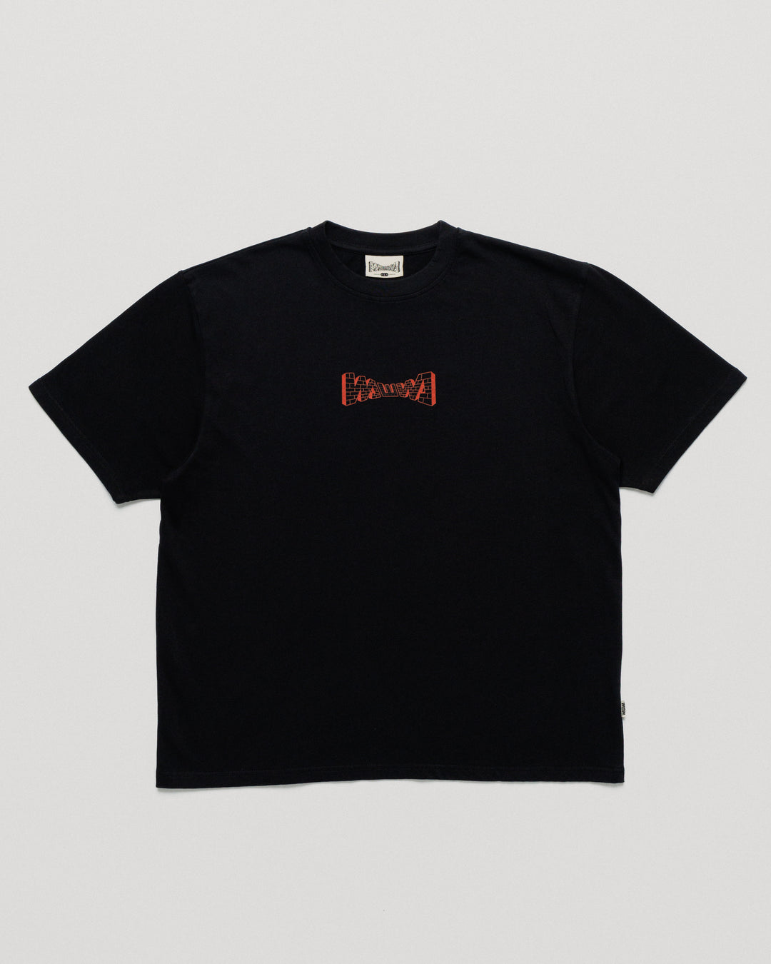 Brick Logo T-Shirt - Black — front flat, garment shape