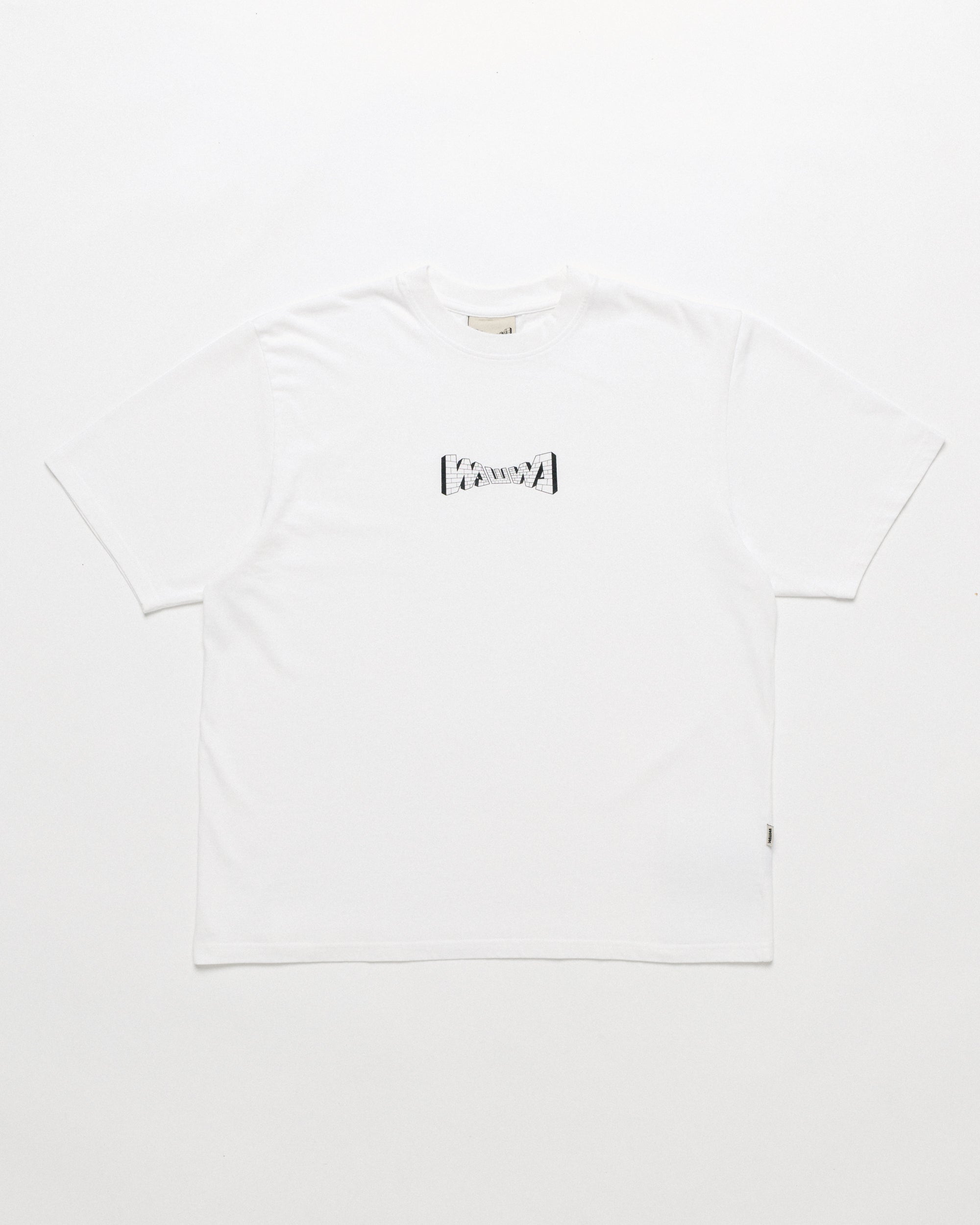 Brick Logo T-Shirt - White — front flat, garment shape