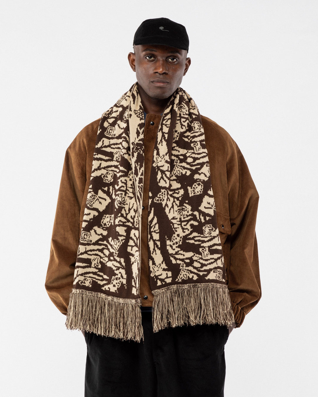 Bamba Scarf & Mill Beanie Set - Brown/Natural