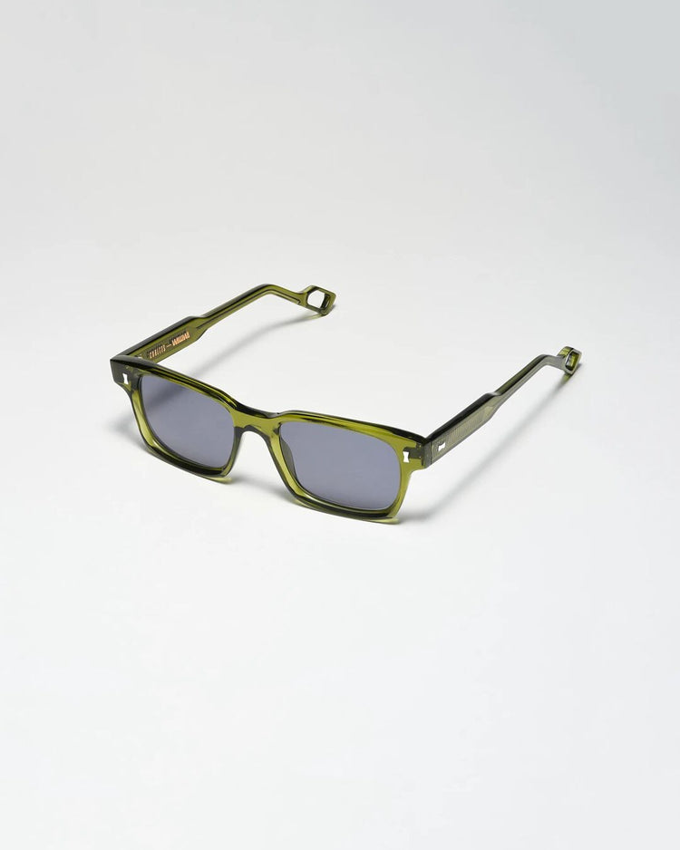 Cubitts x WAWWA Solaris Sunglasses in khaki, three-quarter angle view