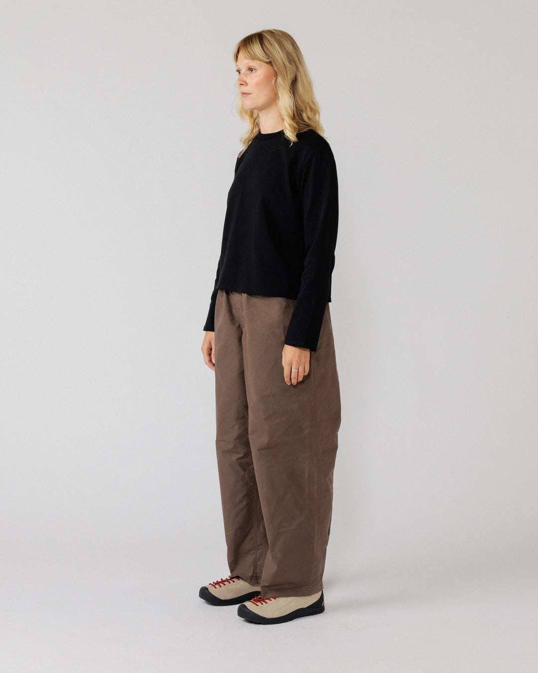 Water Resistant Zama Pants - Bracken — women's 3/4 angle drape