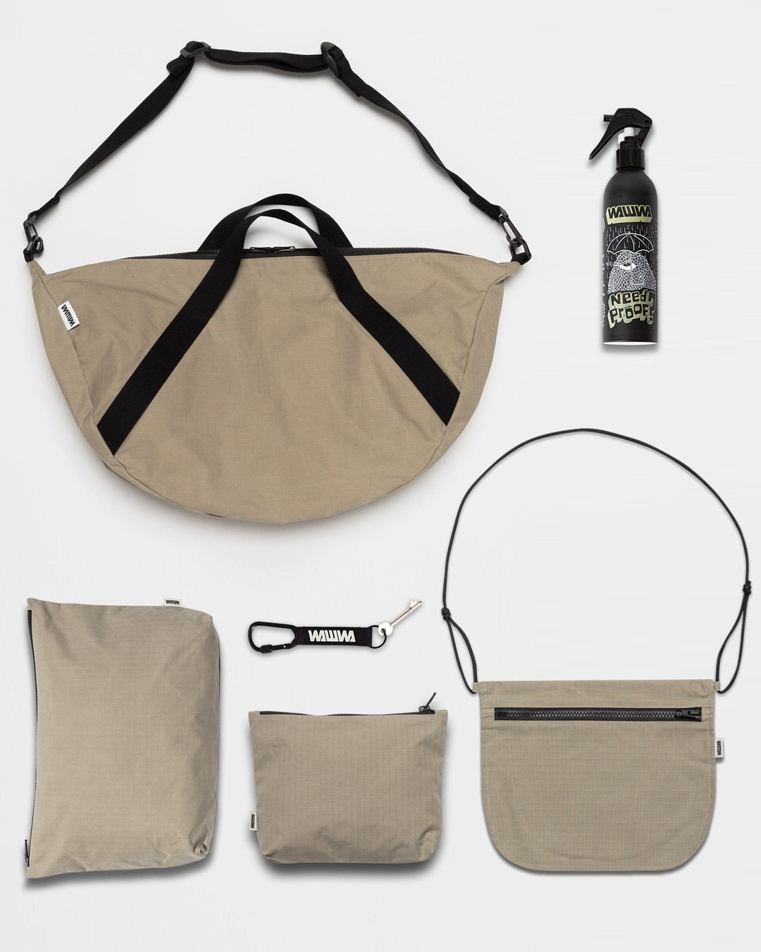 Water Resistant Duffle Bag Travel Set - Stone