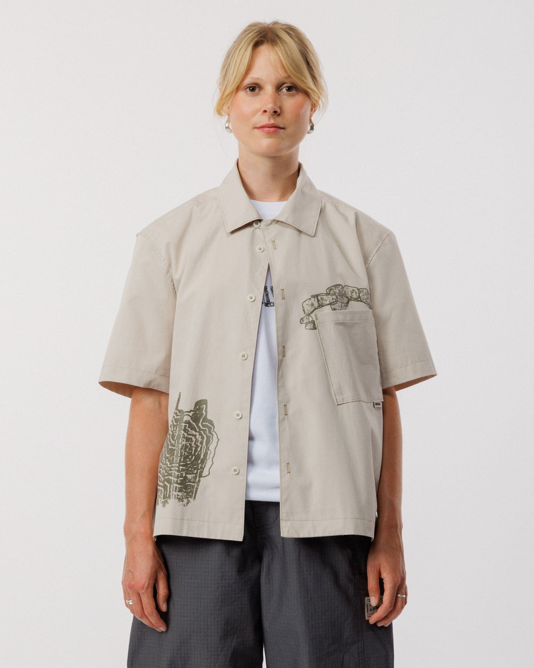 Psy-Damage Ezra Shirt - Stone